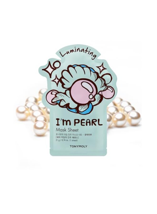 TONYMOLY Im Pearl Luminating Sheet Mask Korean Hydrating Moisturizing Face Mask with Vitamin Infused Pearl Extract Brightens Revives Skin - Image 1