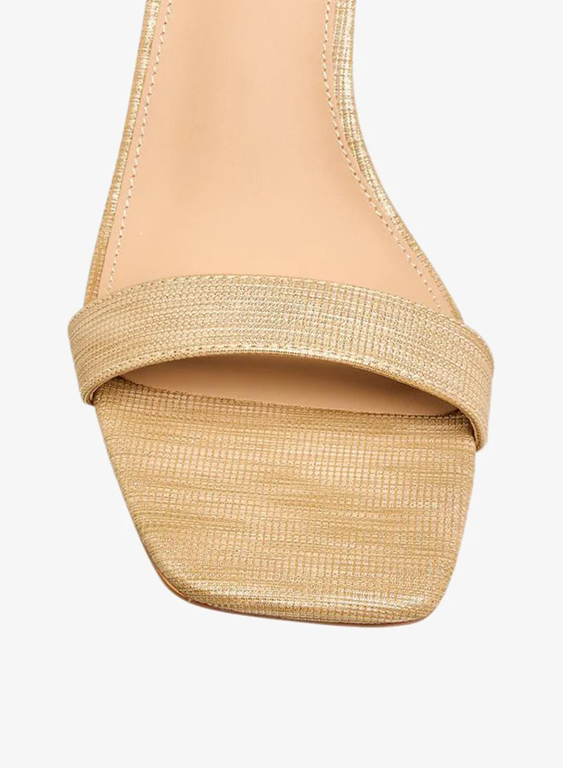 Flora Bella By Shoexpress GOLD Flora Bella Women Flared Heel Sandals for Women | Best Price UAE