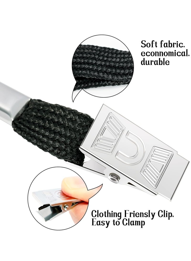 Zikra حامل بطاقة تعريف شفاف مع حبل، بطاقات تعريف بلاستيكية أفقية وحوامل بطاقات تعريف سوداء مع مشبك لحبال بطاقات التعريف 100 قطعة، 85 × 100 مم - Image 2