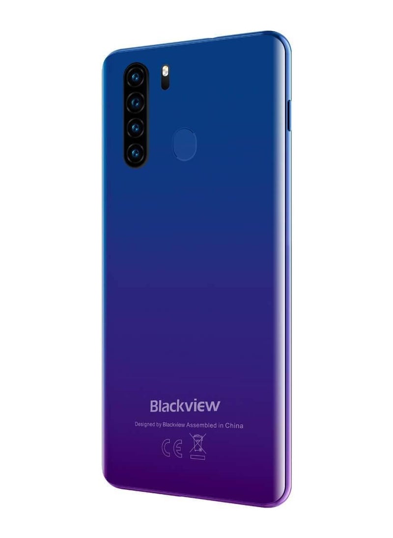 Blackview - A80 Plus 4G Mobile Phone, 6.49 inch HD+ Screen, Helio P22 4GB+64GB, Four Rear Camera, 4680mAh Battery Fast Charge, 8.8mm Thickness, Android 10 DUAL SIM Smartphone, Type-C, NFC - BLUE - Image 1