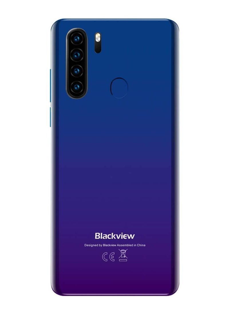 Blackview - A80 Plus 4G Mobile Phone, 6.49 inch HD+ Screen, Helio P22 4GB+64GB, Four Rear Camera, 4680mAh Battery Fast Charge, 8.8mm Thickness, Android 10 DUAL SIM Smartphone, Type-C, NFC - BLUE - Image 1
