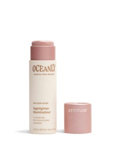 Attitude ATTITUDE Oceanly Lightweight Highlighter Stick, Titanium Dioxide-Free, EWG Verified, Plastic-Free, Vegan & Cruelty-free Makeup, Golden Rose, 0.3 Ounces  - Image 1