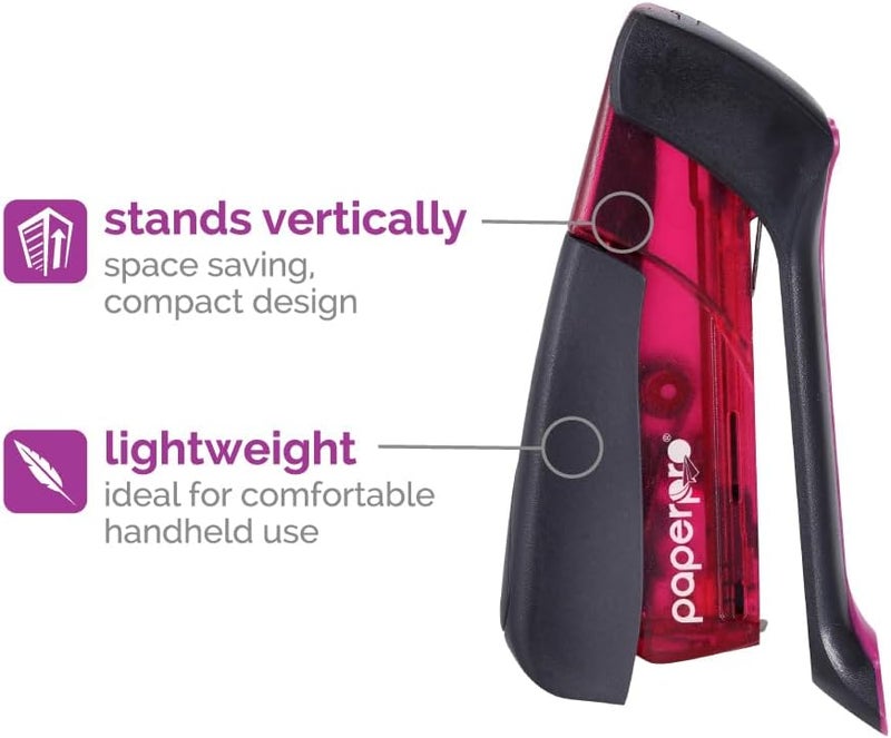 PaperPro Compact Classic Desktop Stapler, 15 Sheet Capacity, No Effort, Includes 105 Staples, One Finger, 80% Easier Stapling, Assorted (Colors May Vary) - Image 3