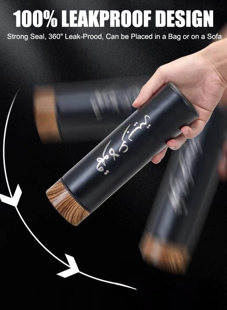 مس تيارا مجموعة صندوق هدايا أكواب معزولة، مجموعة أكواب القهوة المعزولة 3 قطع تتضمن ترمس من الفولاذ المقاوم للصدأ سعة 500 مل و2 كوب قهوة مزدوج الطبقة سعة 80 مل، عزل حراري وبارد لمدة 12 ساعة، مقاوم للتسرب وسهل التنظيف، مثالي للسفر والمكتب والتخييم، مناسب للهدايا، هدية اليوم الوطني السعودي. - Image 5