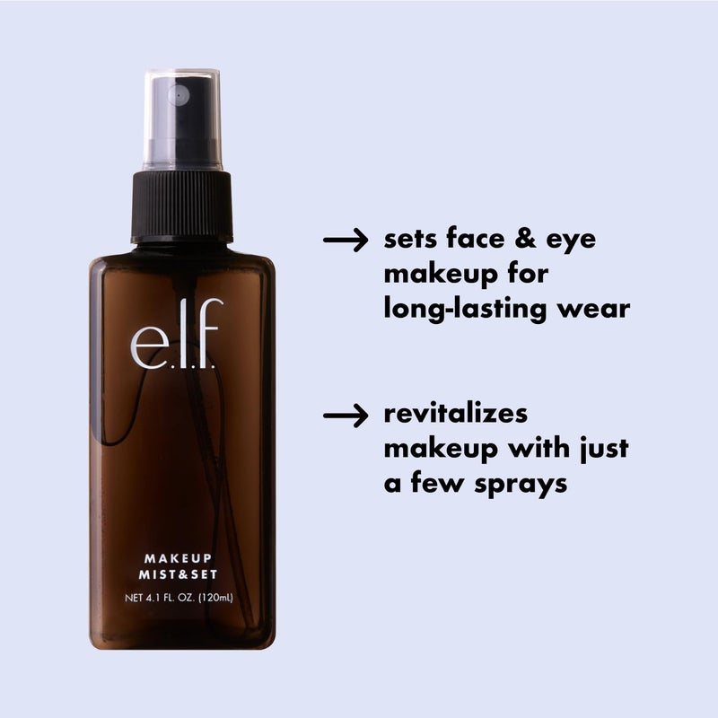 elf e.l.f. Makeup Mist & Set - Large Lightweight, Long Lasting, All-Day Wear Revitalizes, Refreshes, Hydrates, Soothes Infused with Aloe, Green Tea and Cucumber 4 Fl Oz - Image 3