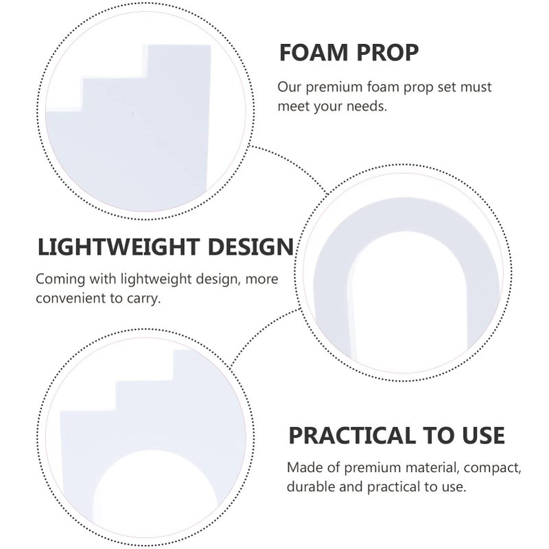 4 Pcs White Foam Display Props For Professional Photography Backdrop Lightweight Durable - Image 4