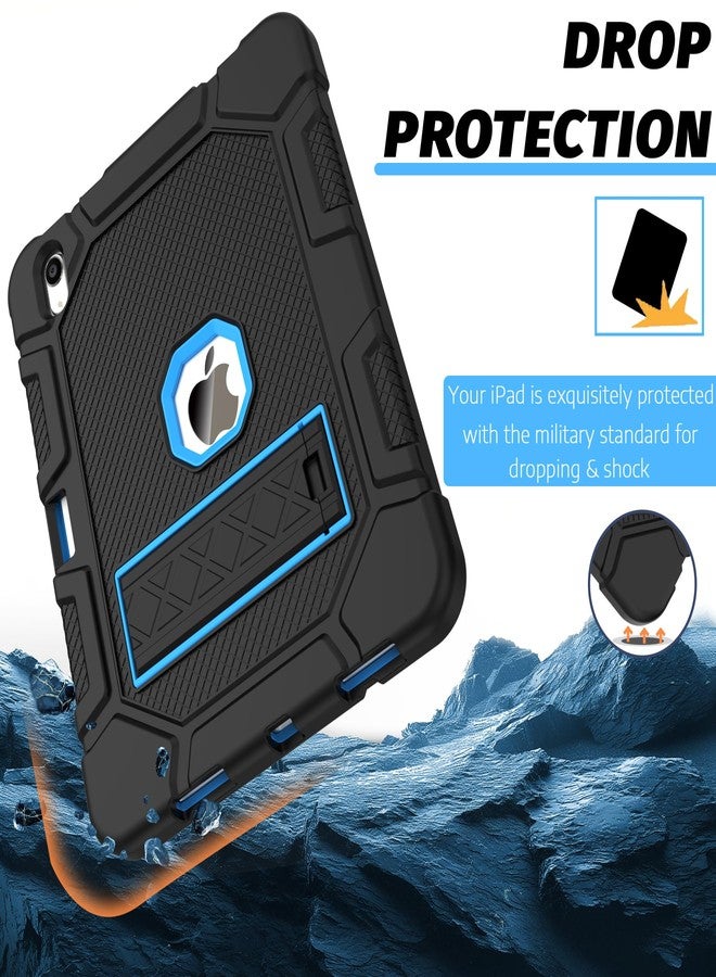 rantice Case for iPad 11-inch (A16) 11th Generation 2025 / iPad 10th Generation 10.9 inch 2022, Heavy Duty Shockproof Rugged Protective Case with Kickstand & Pencil Holder, Black+Blue - Image 4