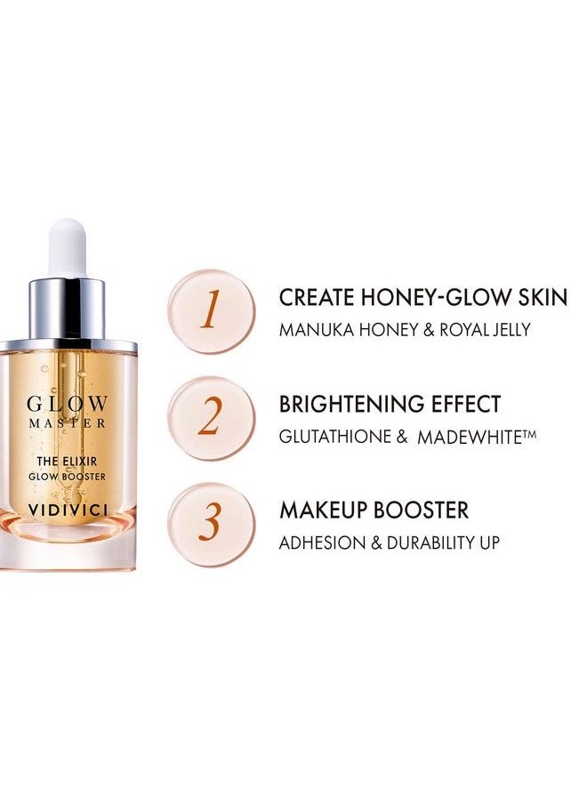 Vidivici - Glow Master The Elixir Booster Antiaging Serum With Manuka Honey And Royal Jelly For Soft & Dewy Skin Honey Glow Healthy Skin Makeup Booster Ampoule 1.01 Fl.Oz. - Image 1
