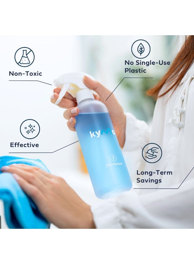 kyma Fab Four, 4 Refillable Bottles + 4 Refills, 2L (Makes 1x 500ml Disinfectant + 1x 500ml Multi-Surface Cleaner + 1x 500ml Glass Cleaner + 1x 500ml Bathroom Cleaner) - Image 5