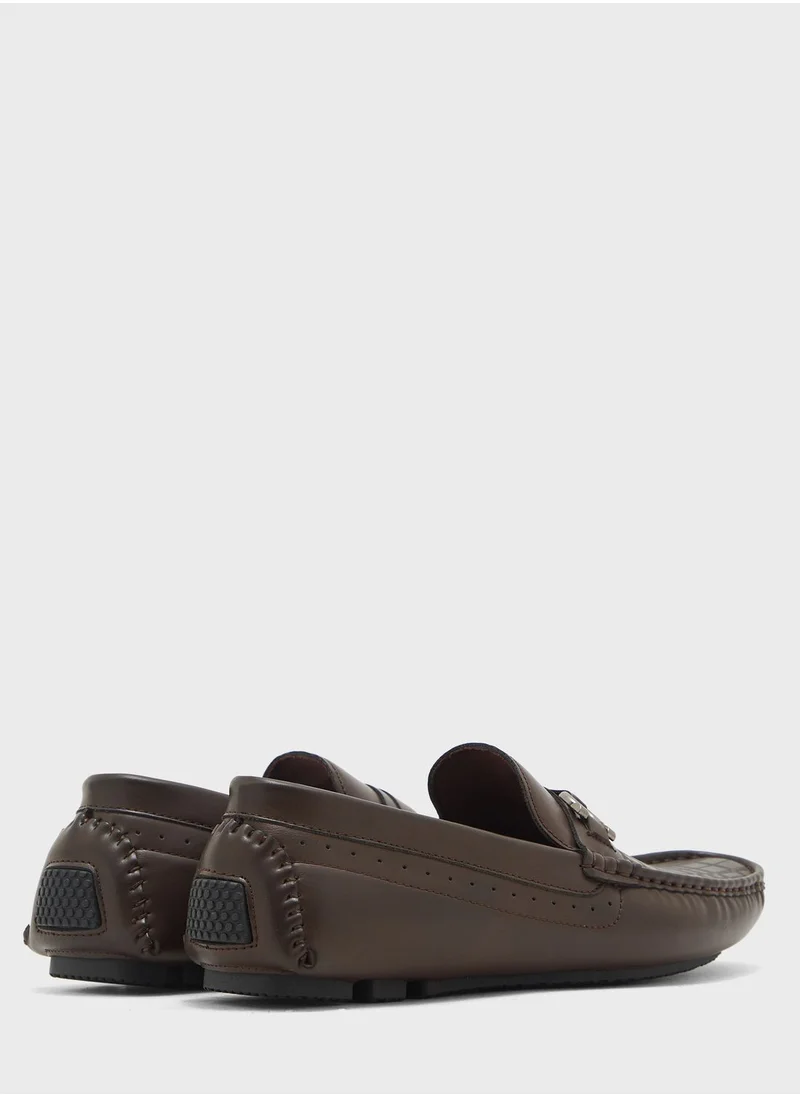 Robert Wood Faux Leather Driver Loafers