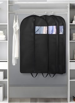 MIXDE Clothes Dust Covers,3 Packs Foldable Hanging Garment Bags With Visible Window And Zip,4" Gusseted Clear Clothes Cover For Closet Storage Suit Bag,60x100cm  - Image 1