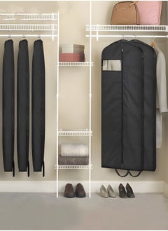 MIXDE Clothes Dust Covers,3 Packs Foldable Hanging Garment Bags With Visible Window And Zip,4" Gusseted Clear Clothes Cover For Closet Storage Suit Bag,60x100cm  - Image 3