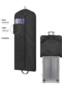 MIXDE Clothes Dust Covers,3 Packs Foldable Hanging Garment Bags With Visible Window And Zip,4" Gusseted Clear Clothes Cover For Closet Storage Suit Bag,60x100cm  - Image 5