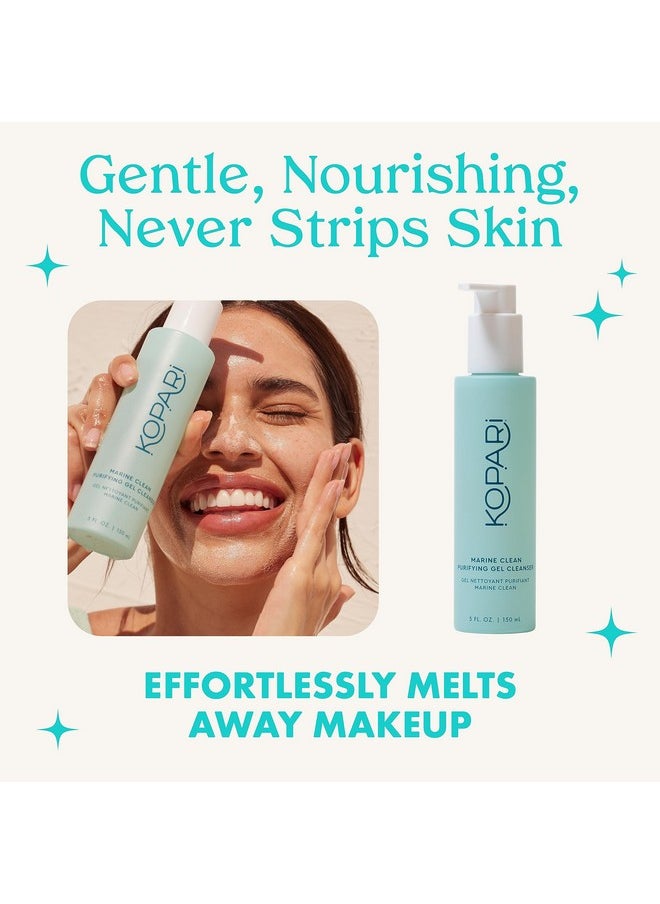 Kopari Kopari Marine Clean Purifying Gel Cleanser, Infused with Amino Acids & Vitamin B5, Dual-Action Gel-to-Foam Cleanser, Gentle and Nourishing, 5 oz  - Image 3