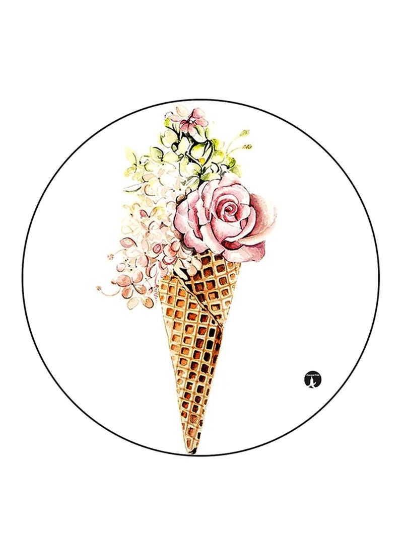 RKN Flowers Printed Large Round Pin Badge Multicolour - Image 1