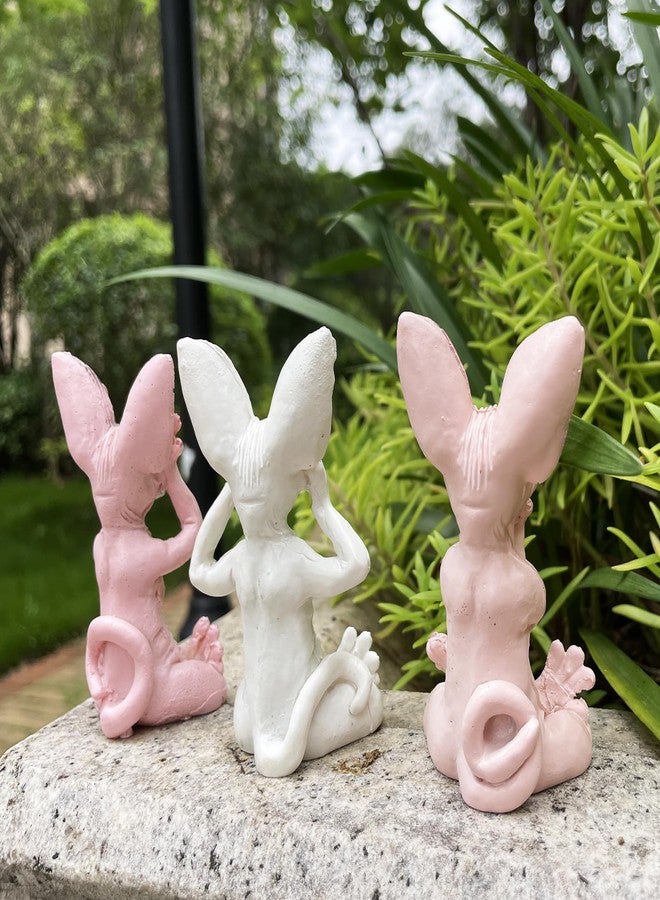 JARPSIRY Set of 3 Wise Sphynx Cat Statue See Hear Speak No Evil Zen Meditating Yoga Cats Figurine Buddha Sculptures 3.3" Tall Shelf Sitters Home Office Decor - Image 5