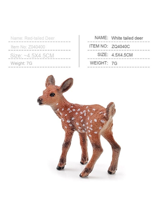 NIBEMINENT Children's Educational Cognitive Simulation Forest Animal Models - Red White-tailed Deer, Spotted Deer, and Elk Toy Set