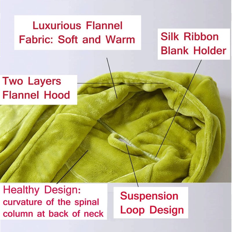 Flygo Women's Long Robe with Hood Soft Warm Full Length Sleepwear Luxurious Plush Fleece Winter Ladies Robes (Large, Green) - Image 2