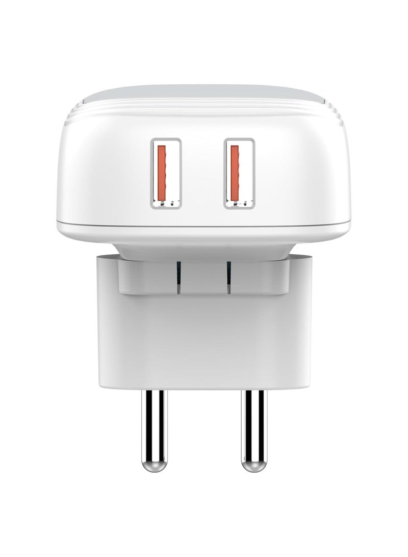 LDNIO A2522C Fast Wall Charger With Replaceable Plug UK US EU And Cable From Type C To Lightning Led Display 30W - White