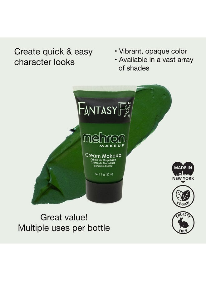 mehron Makeup Fantasy Fx Cream Makeup ; Water Based Halloween Makeup ; Green Face Paint & Body Paint For Adults 1 Fl Oz (30Ml) (Green) - Image 3