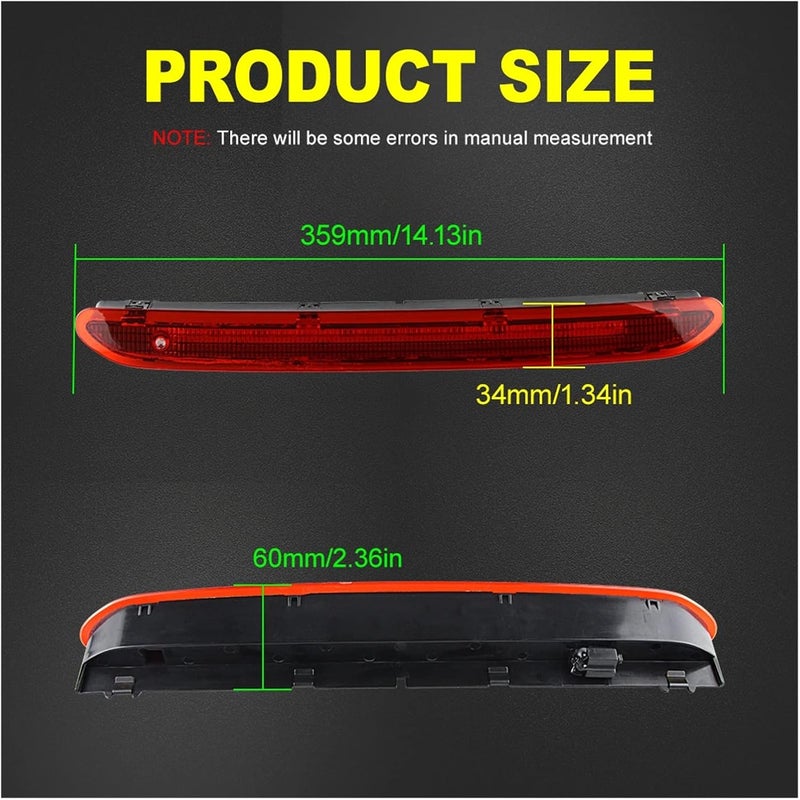 QASULER Red High Mount Third Brake Light for VW - Image 5
