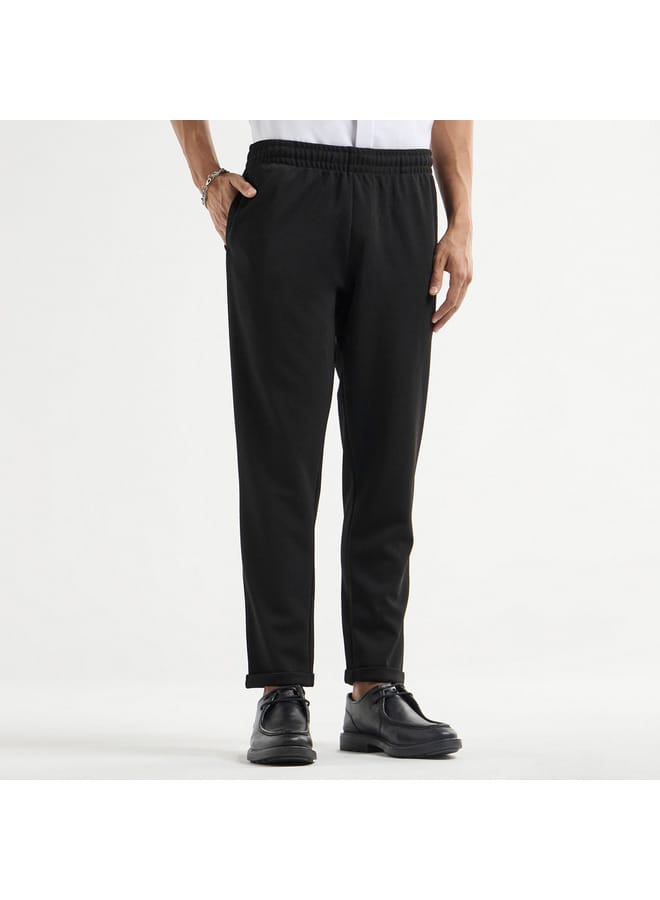 Splash FAV Textured Regular Fit Pants with Flexi Waist and Pockets  - Image 1