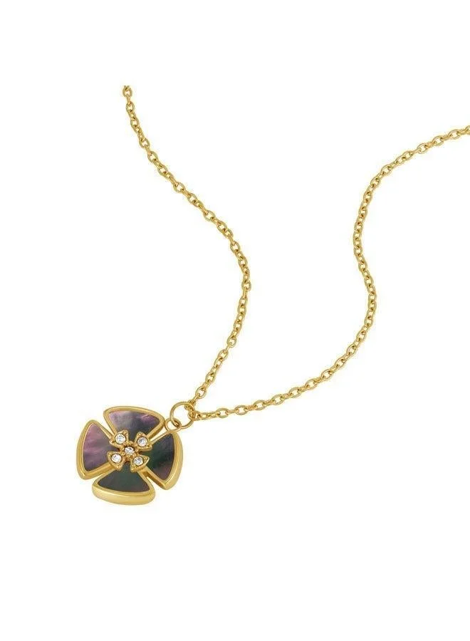 بوليس Orbita Yellow Gold Plated Stainless Steel Pendant Necklace for Women