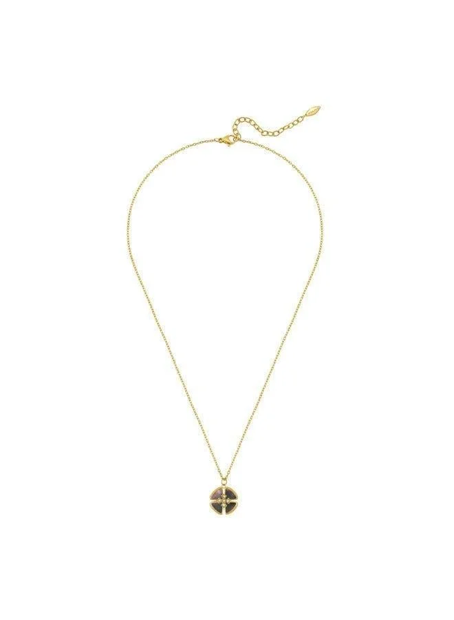 بوليس Orbita Yellow Gold Plated Stainless Steel Pendant Necklace for Women