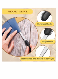 KASTWAVE Letter Opener, 3 Pack Office Letter Opener Stainless Steel Hand Envelope Slitter Lightweight Open Letter Knife Humanized Grip Handle Staple Removal Tool Mail Opener for School Office Home  - Image 2