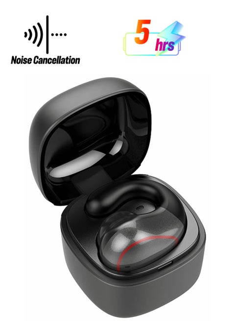 Single Earbud Open Ear Headphones Wireless Bluetooth True Wireless Open Earbuds, Mini Small Open Earbuds for iPhone Android, Tiny Bone Ear Bud with Mic Earphones for Small Ear Canals Running Cycling W