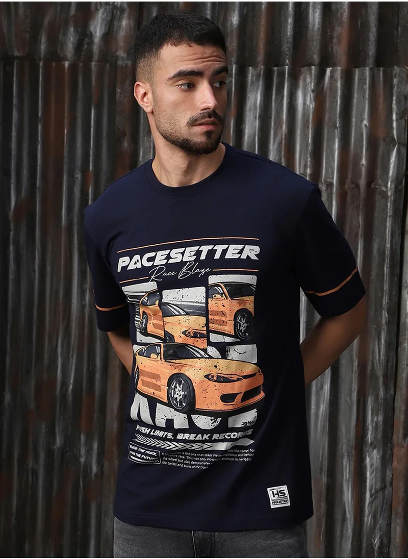 هاي ستار Men Navy Tshirts