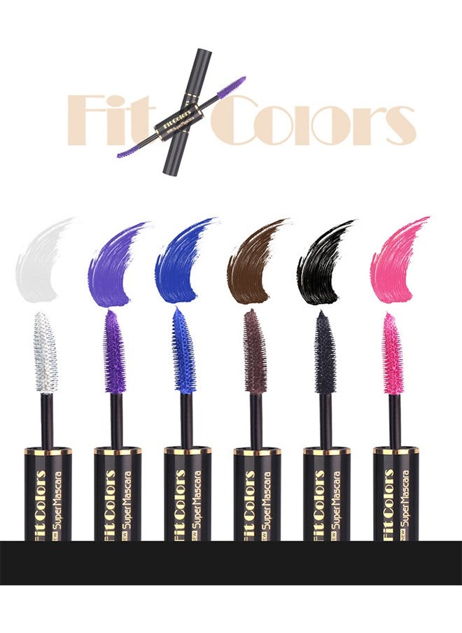 Fit Colors ماسكارا ملونة مزدوجة الرأس - ماسكارا من ألياف الحرير مع فرشاة مشط رمش قابلة للطي ، ملحقات رموش ماسكارا سائلة ملونة ، مقاومة للماء ، مقاومة للعرق ، غير متفتحة ، طويلة ومتعددة الألوان قاعدة # 06 وردي  - Image 4