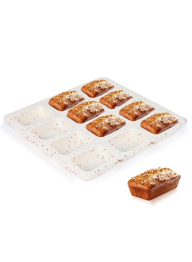 CAKETIME Mini Loaf Pan, Silicone Mini Bread Loaf Pans 12 Cups for Baking Mini Bread, Brownie, Cornbread, Cheesecake, Soap Nonstick BPA Free - Image 1