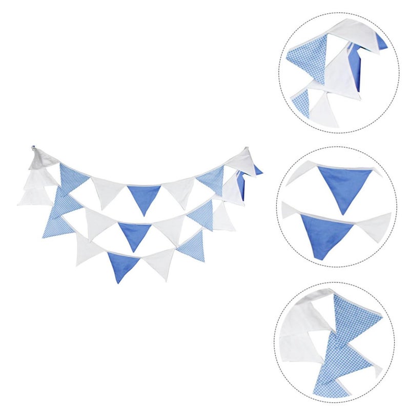 Blue Cloth Banner Garland for Wedding Party Birthday Decoration Photo Props - Image 2