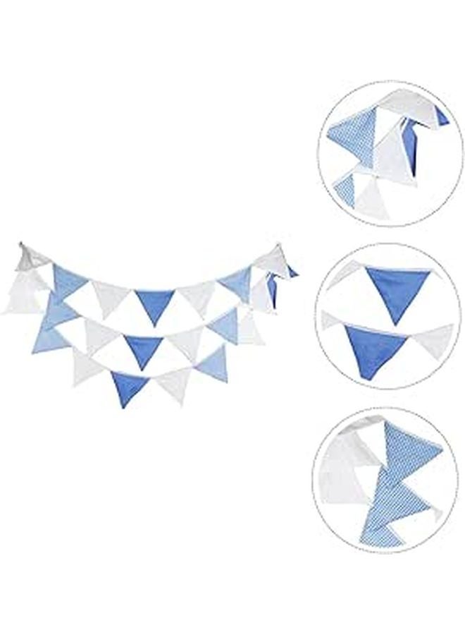 Blue Cloth Banner Garland for Wedding Party Birthday Decoration Photo Props - Image 1