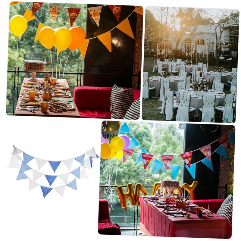 Blue Cloth Banner Garland for Wedding Party Birthday Decoration Photo Props - Image 3