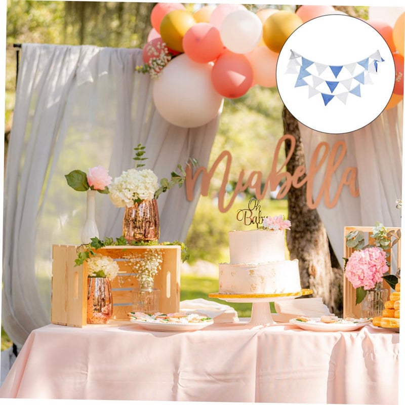 Blue Cloth Banner Garland for Wedding Party Birthday Decoration Photo Props - Image 4