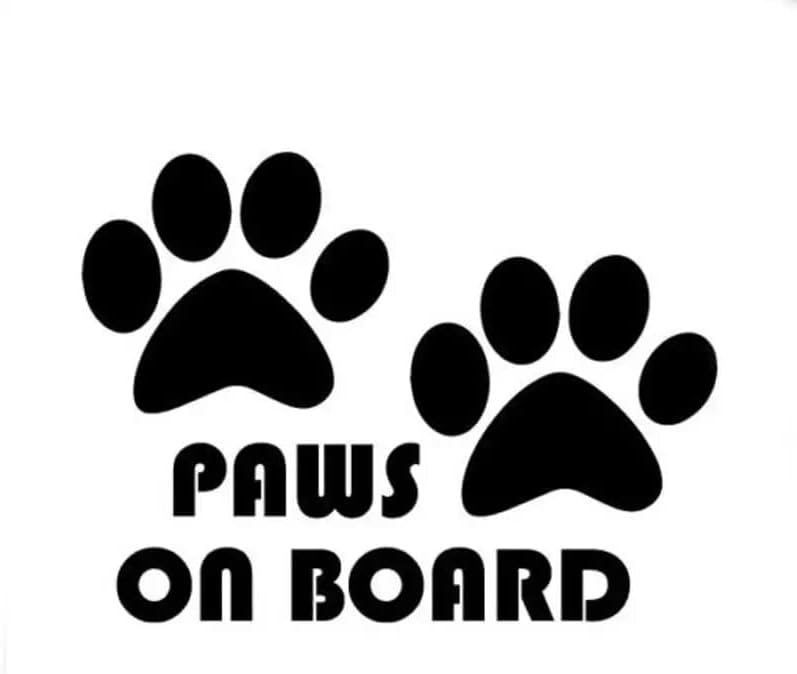 MAKTEM Paws on Board Car Vinyl Sticker - Image 1