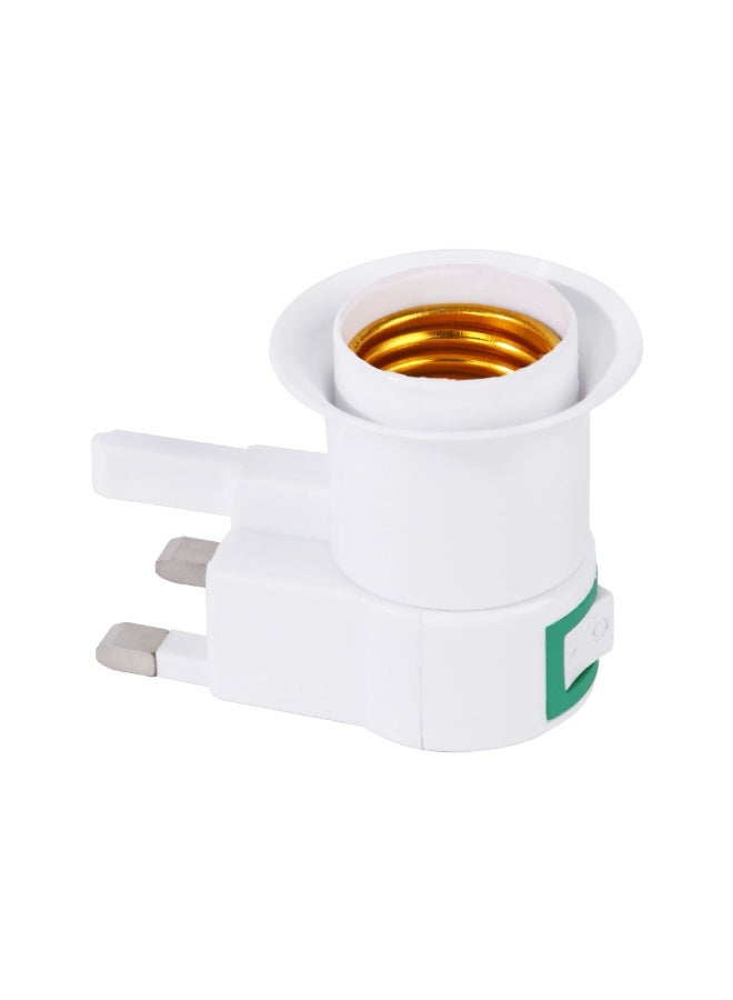 4Pcs British Plug Lamp Holder, Bulb Adapter, Socket Control Switch, White 13a British Switch Lamp Holder Square Foot British Standard Screw Lamp Holder Lamp Holder E27 Screw Middle East Switch Lamp - Image 4