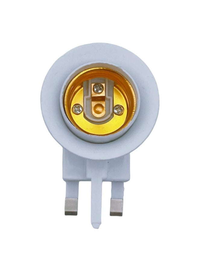 4Pcs British Plug Lamp Holder, Bulb Adapter, Socket Control Switch, White 13a British Switch Lamp Holder Square Foot British Standard Screw Lamp Holder Lamp Holder E27 Screw Middle East Switch Lamp - Image 5