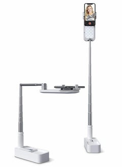 Y&D Selfie Stand Extension 360° Swivel with Phone Holder, Height and Angle Adjustable Brightness LED Light for Audio Video Recording  - Image 1