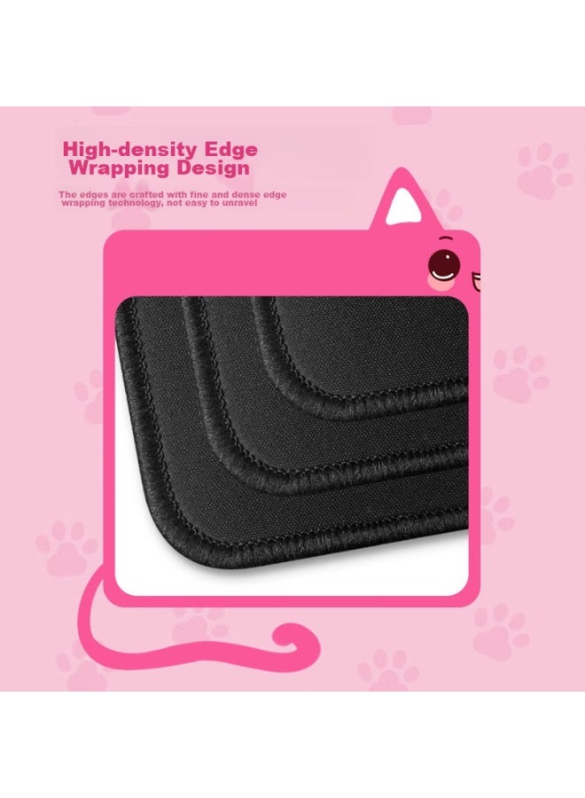 Lesailes Feidun Lesailes Cat-shaped Pink Gaming Mouse Pad, Extra Large Computer Keyboard Desk Mat, Cute And Easy To Clean, 800*300*3mm - Image 3