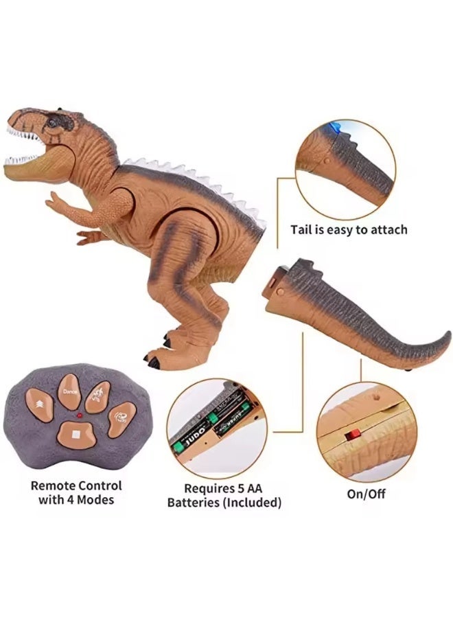 TOTOJOY 41cm Large Remote Control Dinosaur Toy for Kids – Hands-on Play Electric RC Walking Roaring T-Rex Robot with Lights, Sounds, Dancing Motion, 4-Channel Infrared Controller, Realistic Simulation Dinosaur Figure, Electronic Animal Screen-Free Toys for Boys & Girls Ages 5+ - Image 5