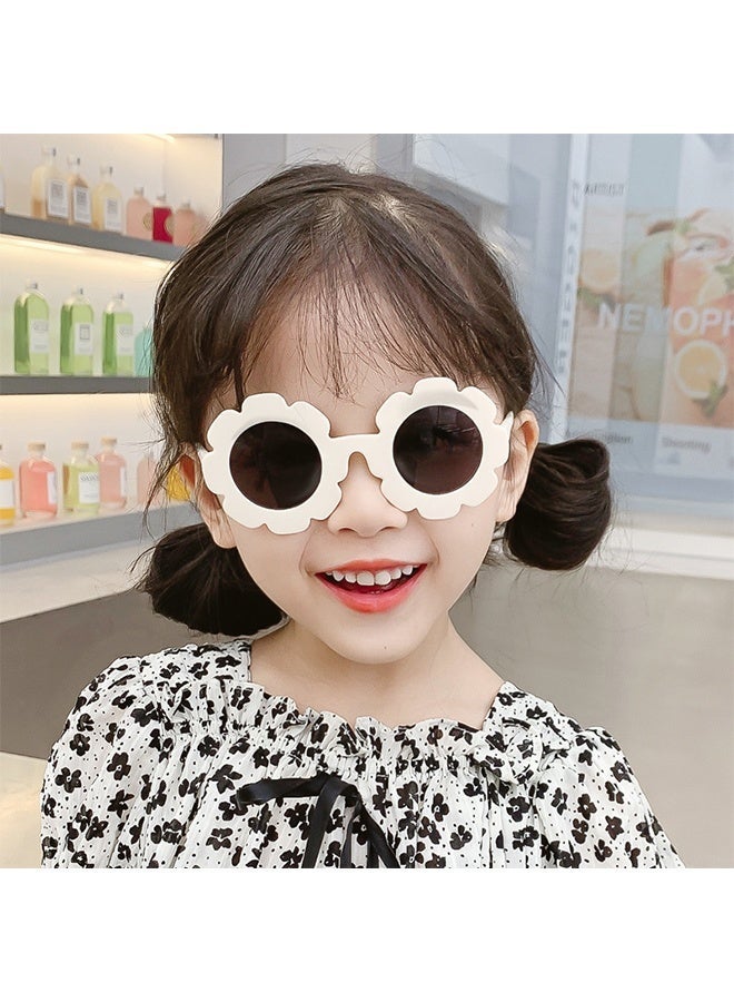 2PCS Round flower Sunglasses for Kids Girl Boys Matte Coloful Sunflower Shades Outdoors UV400 Protection Eyewear - Image 3