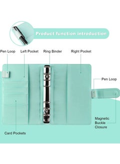 KASTWAVE Budget Binder Budget Binder with Zipper Envelopes 14Pcs Pockets A6 with Leather Binder Cover  - Image 5