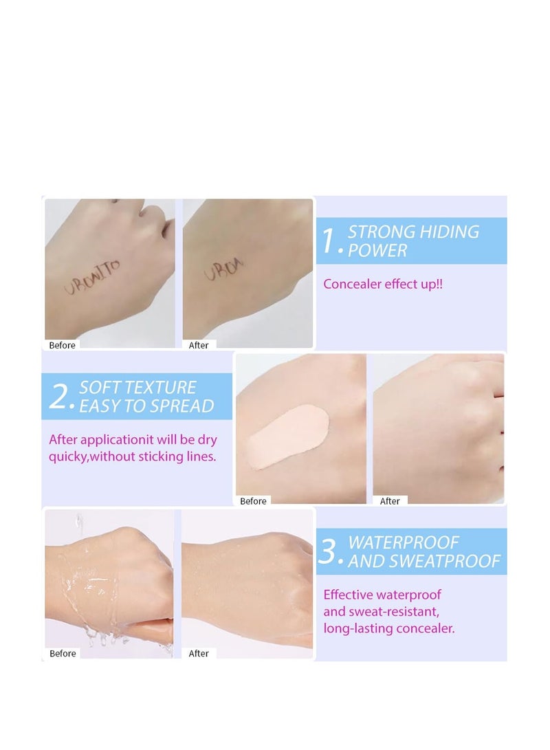 Concealer Stick Pen Pencil, 3Pcs Eye Bags Color Corrector Liquid, Sided Concealer Pencil, for Dark Circles Spot Eye Bags Blackheads for Men and Women - Image 4