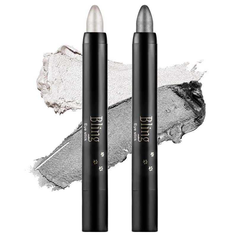 Boobeen Waterproof Eyeshadow Stick Shimmer Cream Eyeshadow Pen - Easy to Use Glitter Eye Makeup Kit (01# + 03#) - Image 1