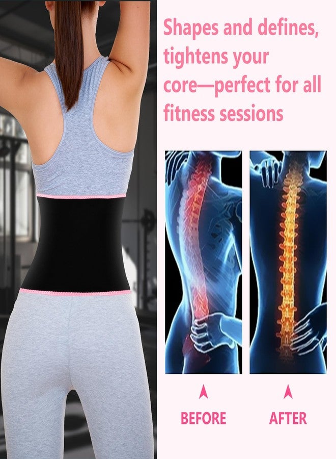 MORECOO Waist Trainer for Women/Men, Waist Sweat Band, Stomach Wrap, Belly Band Sweat Belt, Body Shaper Belt Pink - Image 5