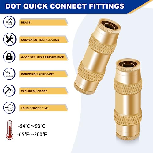 Daptemn 38 DOT Air Line Quick Connect Fittings 5 PCS Air Line Connector - Image 5