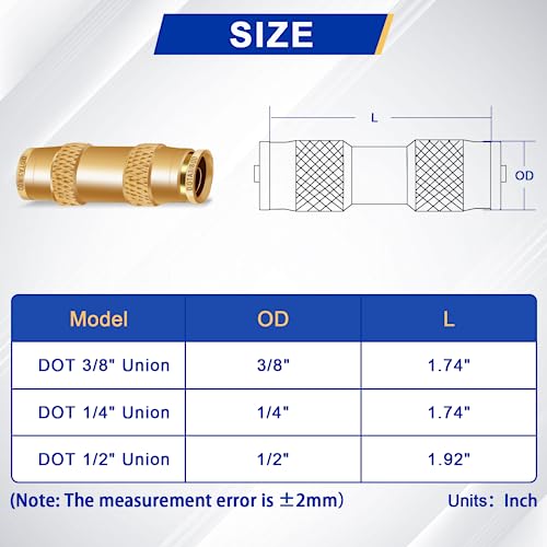 Daptemn 38 DOT Air Line Quick Connect Fittings 5 PCS Air Line Connector - Image 3
